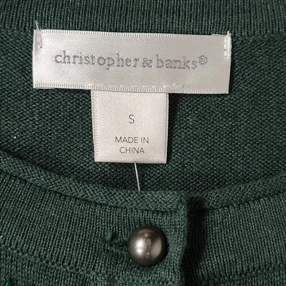 Christopher & Banks Forest Green Cardigan Sweater - Picture 4 of 5